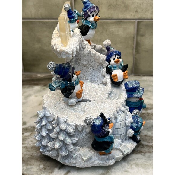 The San Francisco MUSIC BOX COMPANY Penguins Swing Slide Musical Wind-Up RARE - Picture 2 of 12